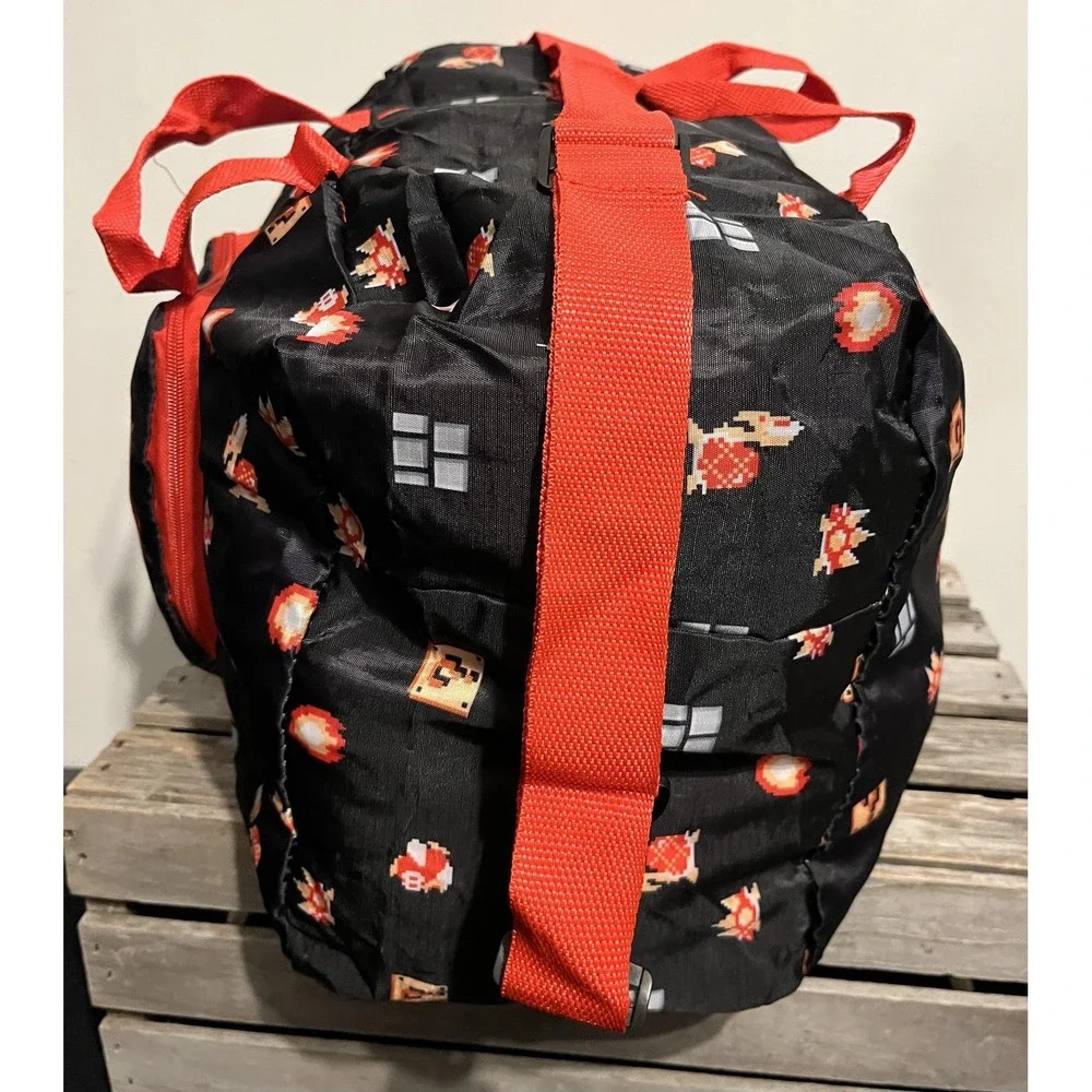 Nintendo Super Mario Bros Duffel Bag‎ Travel Gym Black Red CultureFly Shoulder
